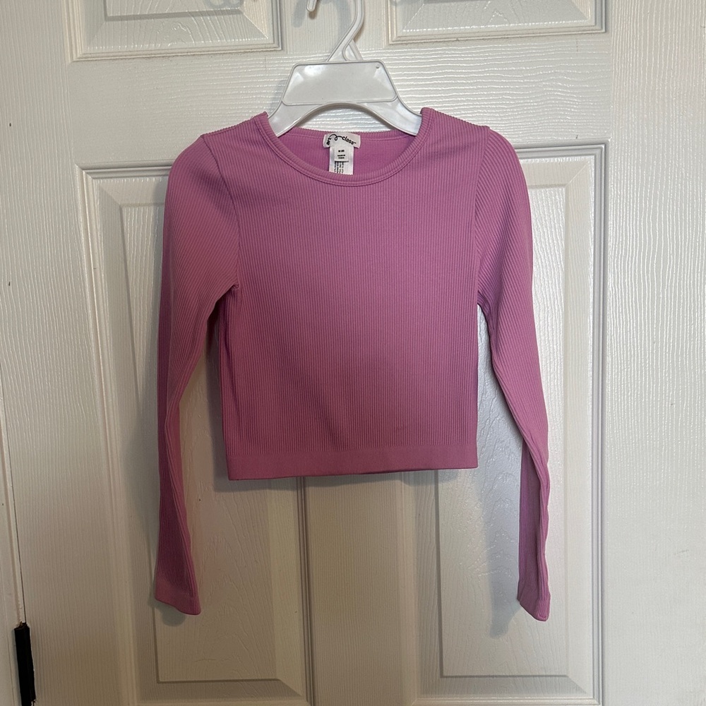 art class Ribbed Mauve Long Sleeve Tee New W/O Tags Nylon and spandex material